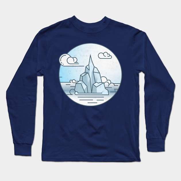 Ice mountain landscape Long Sleeve T-Shirt by juliusllopis